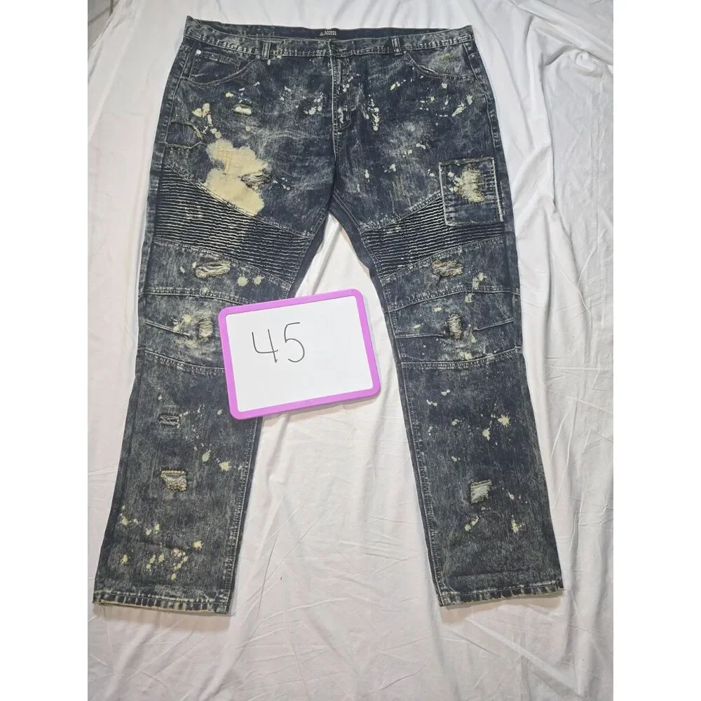Access Apparel Distressed Designer Size 50x30 Men's Jeans - 45